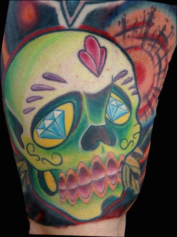 MEMPHIS - day of the dead skull on arm